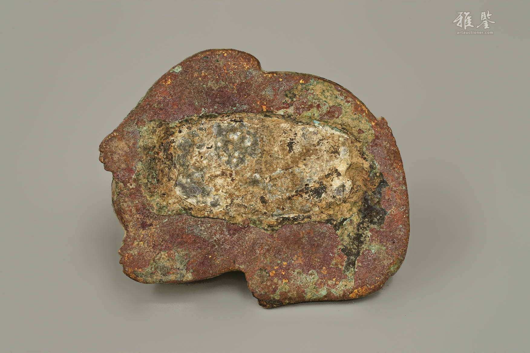 汉代 鎏金狮子席镇 日本桐箱附 本物保证