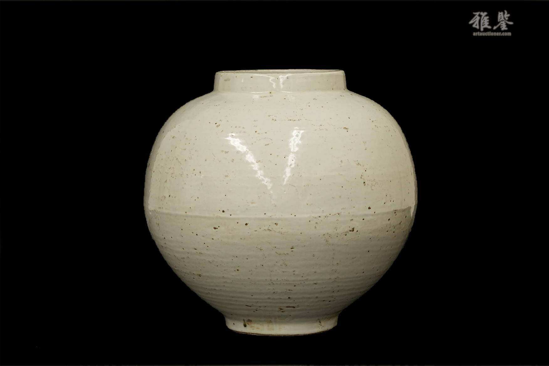 李朝时代 17-18世纪 白瓷月亮罐 本物保证