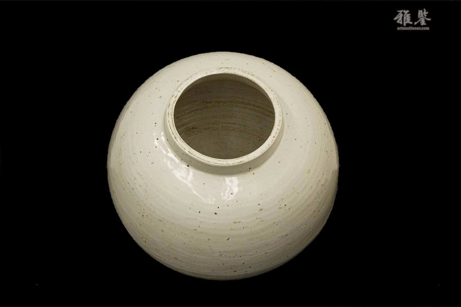 李朝时代 17-18世纪 白瓷月亮罐 本物保证
